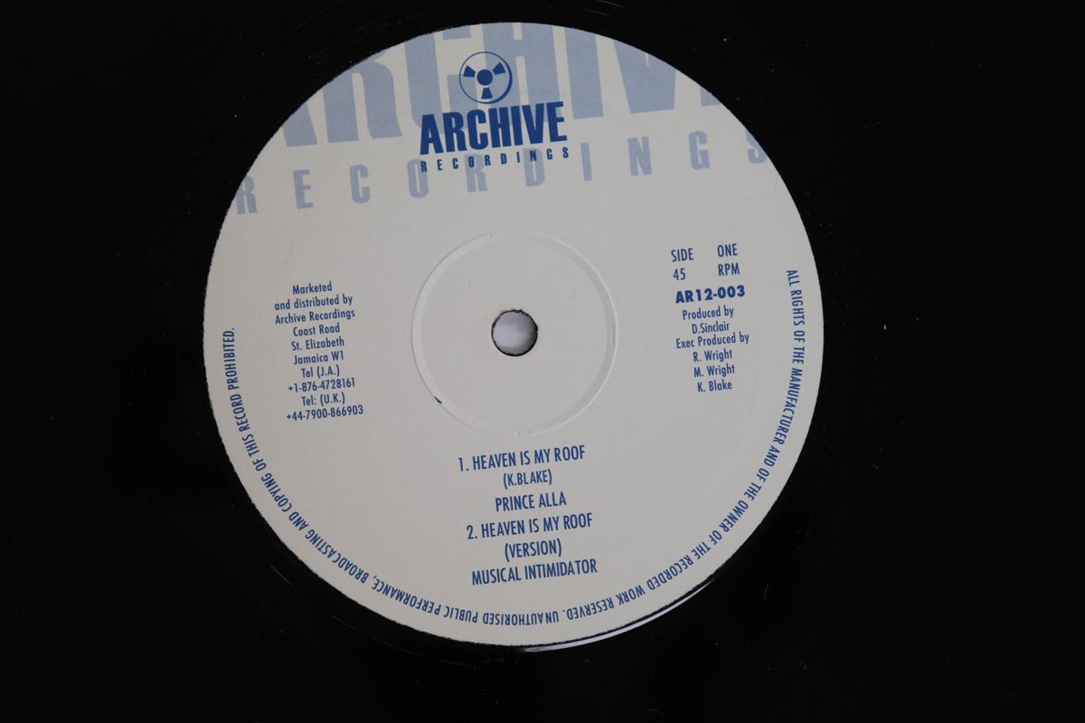 

12-дюймовая пластинка PRINCE ALLAH ROD TAYLOR Heaven Is My Roof Dont Give It U AR12003 ARCHIVE RECORD 2010 UK Регги Ска Даб Б/У