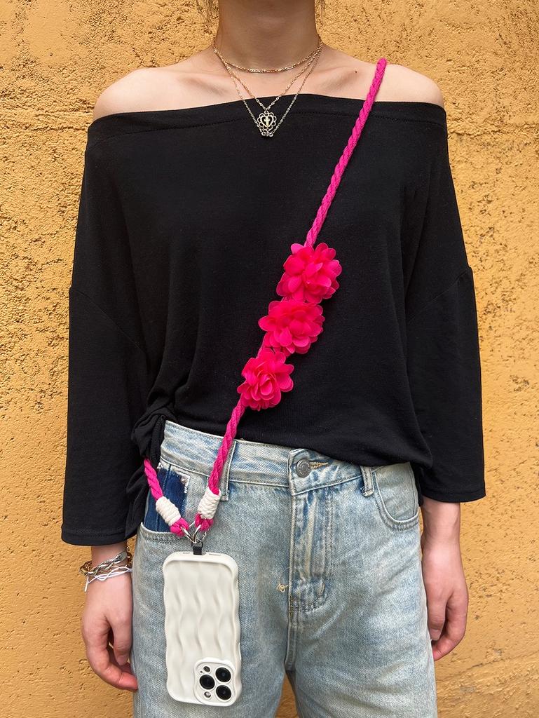 Handcrafted, Colorful Phone Lanyard Adjustable Floral Accessories Pendant Camera Backpack Pendant Phone