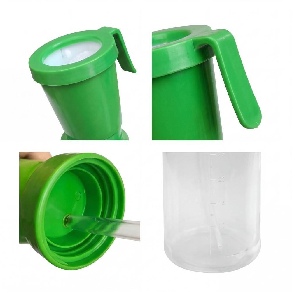 Farm Animal Medicine Bath Cup for Cattle Goats Non Backflow Nipple Design 2 Pack 7.2 x 21.5 cm Plastic Blue Green