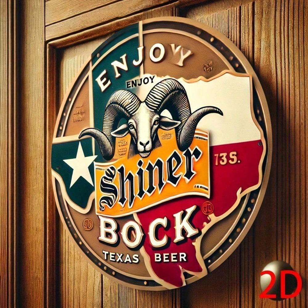 

Vintage Shiner Bock Texas Beer Metal Tin Sign 8x8 Inch 2D Flat Wall Decor Pub Bar Man Cave Home Art 20x20 різнокольоровий