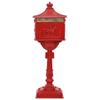 Standing Mailbox Red 42.5 X 29.5 X 117 Cm Cast Aluminum