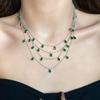 Light Luxury Water Drop Shining Choker Fashion Rhinestone Jewelry Crystal Tassel Necklace  Women