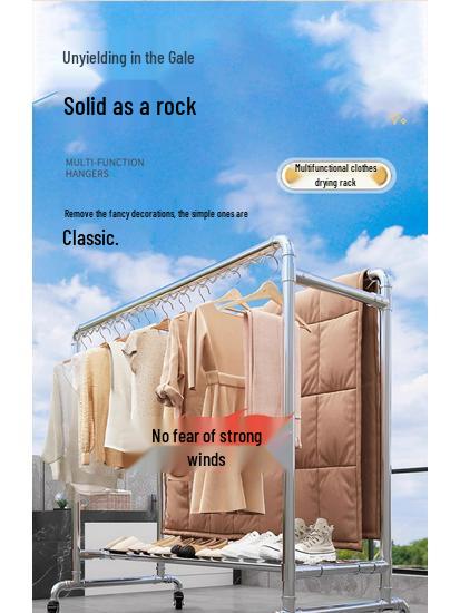 Floor-Standing Indoor Clothes Drying Rack for Bedroom and Balcony
