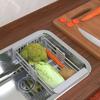 Drain Basket, Retractable Stainless Steel Sink Strainer Drain, Household Storage Rack