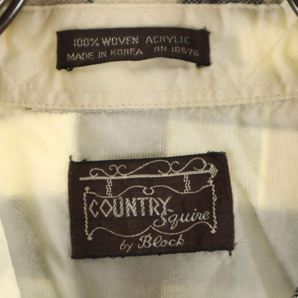 COUNTRY Squire byBlock 80er Jahre Vintage Karos Langarmhemd Grau Herren Gebraucht