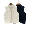 Nanyou Women's Diamond Pattern Wool Stand Collar Zipper Vest - Stylish & Versatile for Autumn/Winter Layering