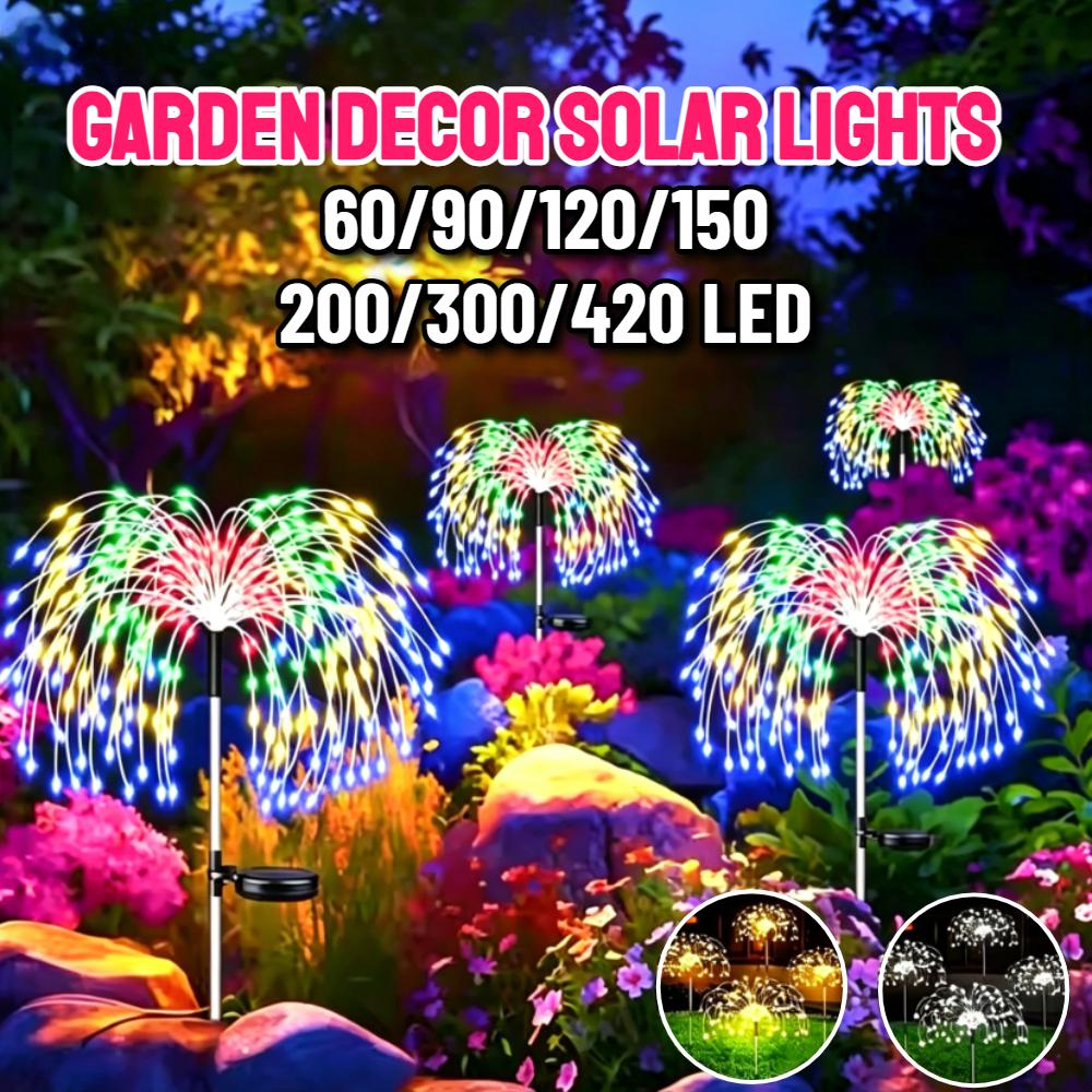 Solar LED Firework Light Solar Garden Lights Outdoor 60-420 LED Firework Beads Waterproof Colorful Lighting DIY Decoration Patio Pathway