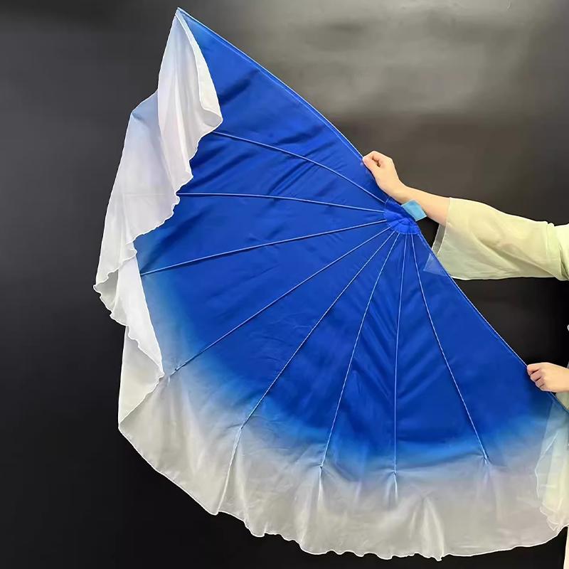 1 pièce Ventilateur de Danse pour Cartilage Chiffon Dégradé Accessoire de Scène Ventilateur à Main Accessoire Spécial pour la Danse Ventilateurs pour la Danse Carrée Yangko