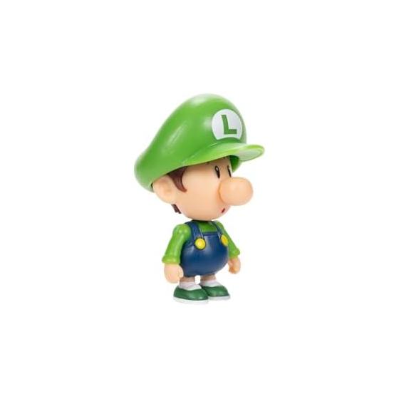 Sanei Boeki Super Mario Figure Collection: Baby Luigi (FCM-042) - 3-8cm Tall, Articulated Parts, Collectible, Playable with Playsets - Nintendo