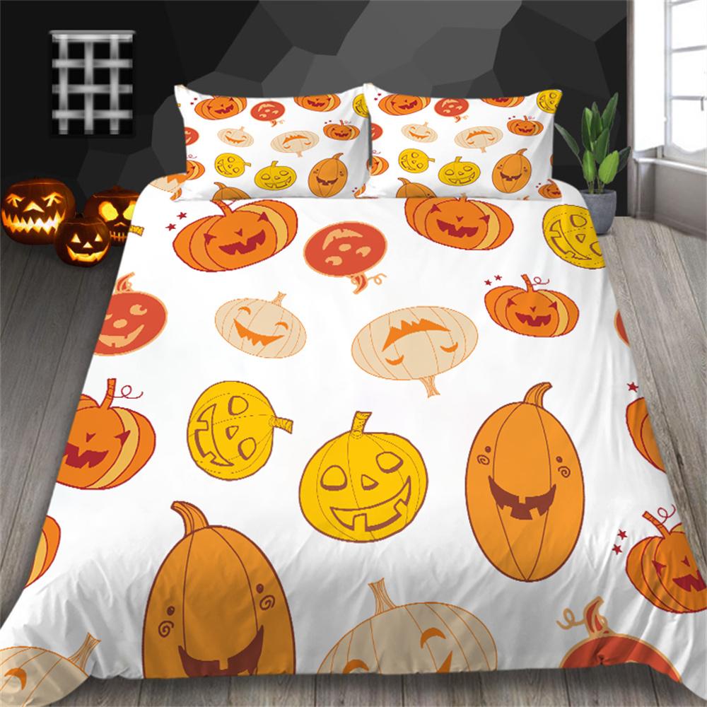 Halloween Duvet Cover Set 3D Printed Chilren Adults Home Bedclothes with Pillowcase Queen Size Bedding Soft Bed Set
