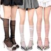 New Women Lolita Socks Y2K Solid Long Loose Socks Female Spring Breathable Lace Casual Sweet Soft Korean Over The Knee Stockings