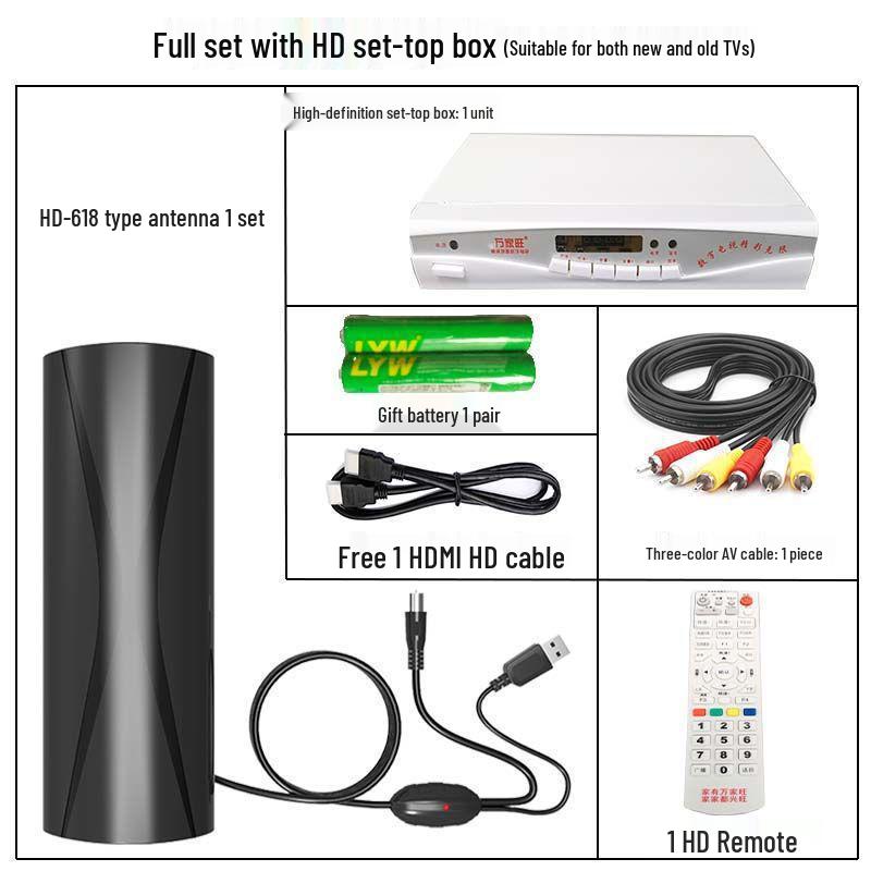 HD Digital TV Antenna for Indoor/Outdoor Use with Old-Fashioned Set-Top Box Compatibility
