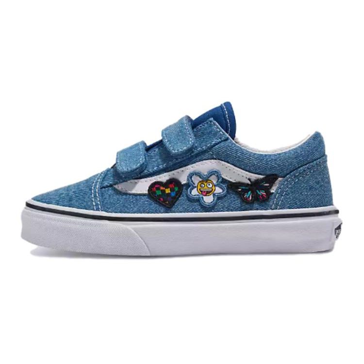 Vans Slip Resistant Durable Low Top Kids Skate Shoes Blue Kids Sneaker VN0A38HDNWD
