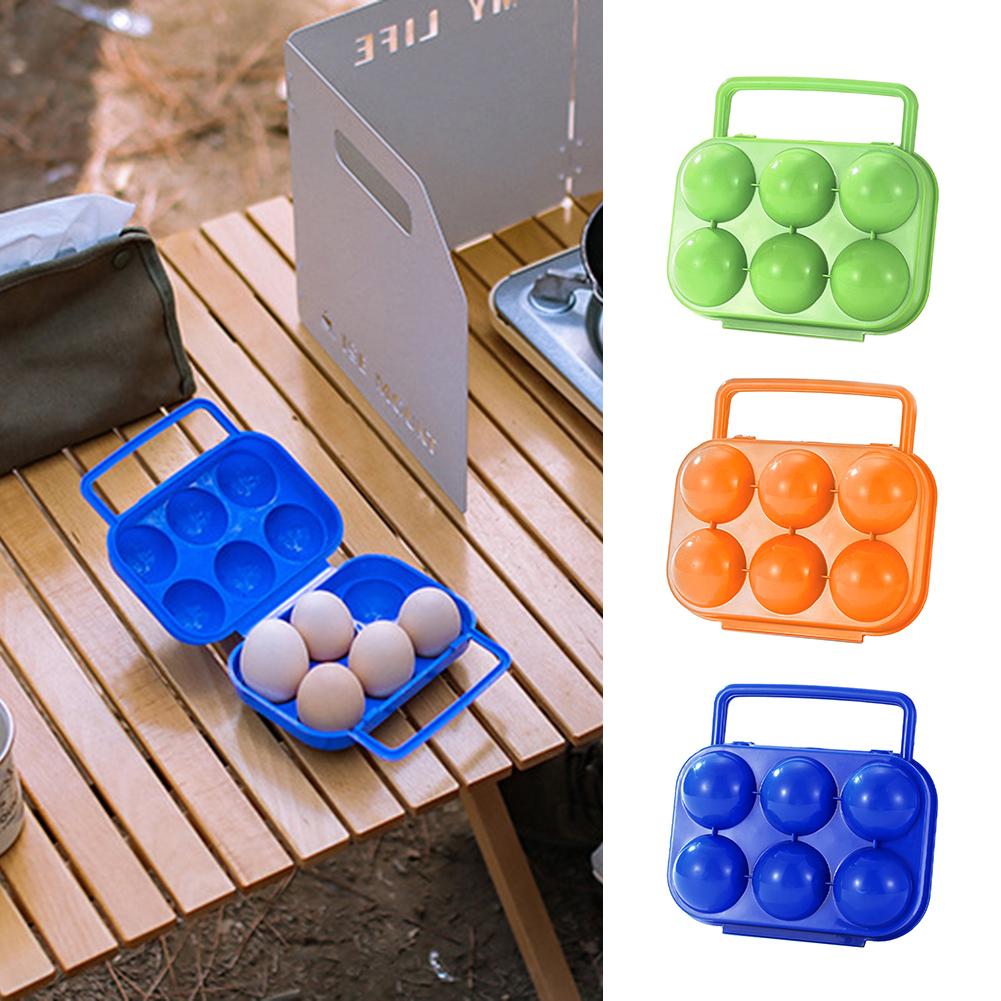 6-Grid Keep Fresh Boxes Shockproof Egg Protection Boxes Dropproof Refrigerator Eggs Case Non-slip with Handle Kitchen Supplies