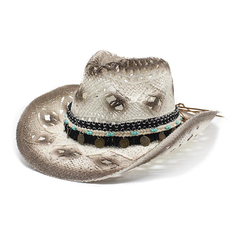 Special For Hollowed-Out Hand-Woven Straw Hats, Western Cowboy Hats, Outdoor Casual Hats, Men'S And Women'S Hats