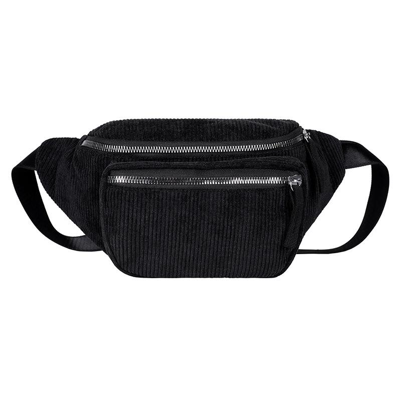 Corduroy Waist Bag Designer Zipper Chest Bag Sport Travel  Girl Waist Belt Bags Fashion Phone Waist Pack for Women