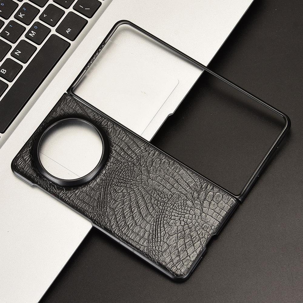 For Honor Magic V5 5G Case Crocodile Texture Leather Coated Hard PC Phone Cover