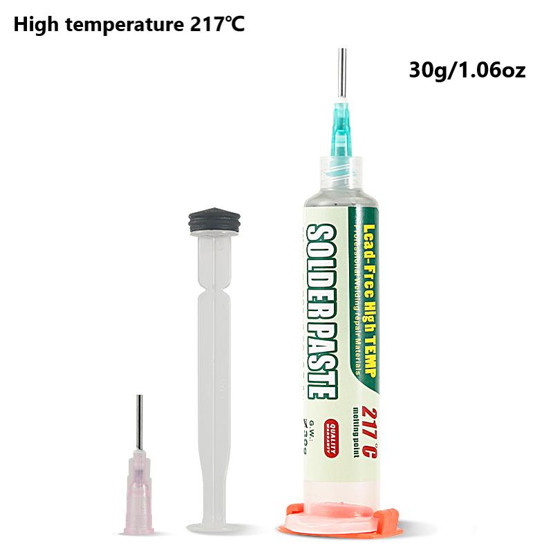 High-temperature Solder Paste 217°C (Sn99%Ag0.3%Cu0.7%), Electronic Solder Paste, Used for IC/PCB/BGA/SMD/repair with Melting Point of 217°C, No-clean