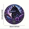 Mystical Wolf Head Metal Wall Sign Vintage Tin Plaque 8x8 inch for Bar Garage Man Cave Home Decor