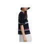 Fila Emerald Letter Embroidery Striped Pattern Round Neck Pullover Short Sleeve Knit Top Women Tops Legendary-Blue F11W434404F-NV