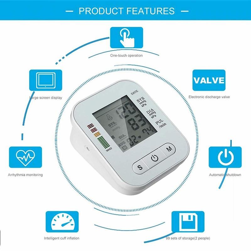 Cyfrowy Automatyczny Elektroniczny Inteligentny Ciśnieniomierz Maszyna Mankiet na Ramię
