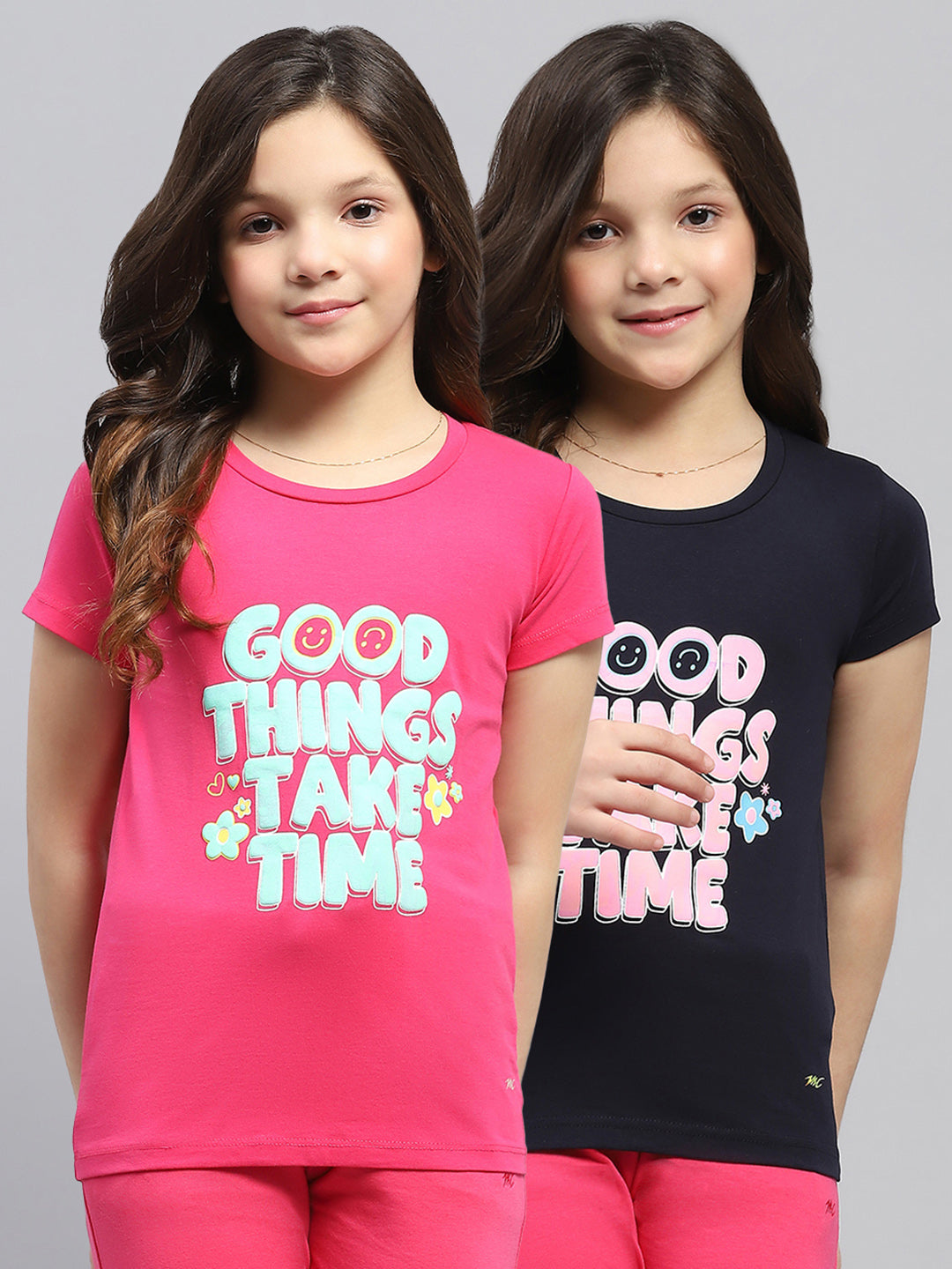 Monte Carlo Girls Regular Fit Printed Top Set 5-6 Years