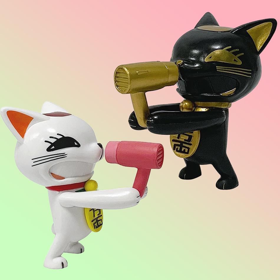 Dandadan Turbo Nonna Statuetta Anime con Asciugacapelli e Gatto Portafortuna Kawaii PVC Statua da Collezione Giocattolo Regalo Periferica Anime Artigianato