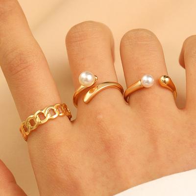 Anillo de tres piezas 2025 anillo femenino nicho diseño de alta gama dedo índice Xiaohongshu venta al por mayor de la misma joyería versátil