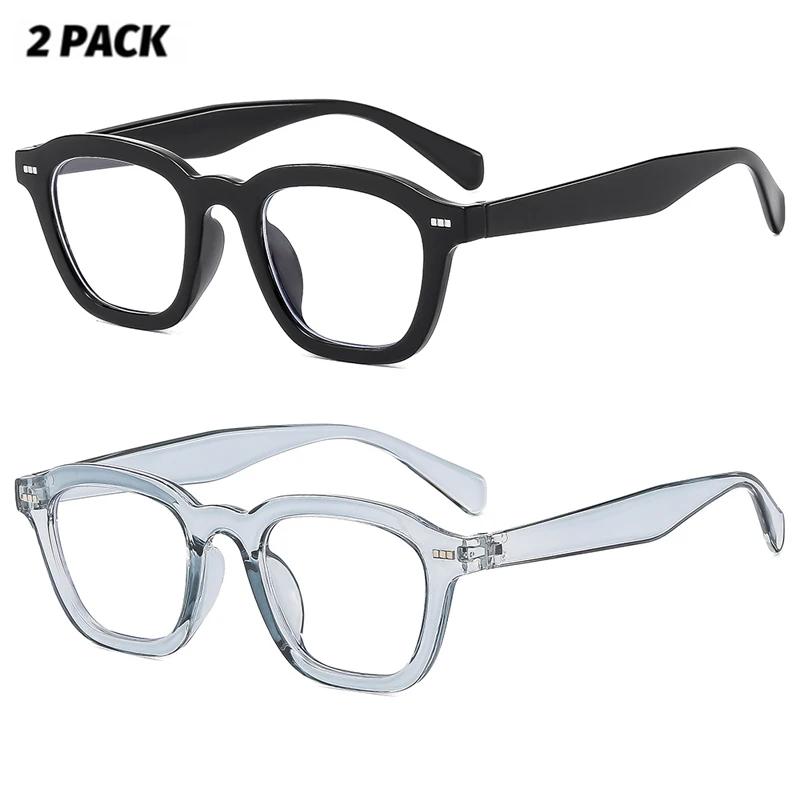 

2Pcs New Unisex Rectangle Vintage Sunglasses Fashion Design Retro Sun Glasses Female Eyeglass Cat Eye Casual Goggles Uv400