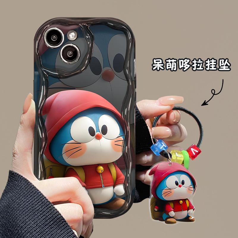 Applicable to Apple 15 mobile phone case iPhone17promax couple cute jingle cat pendant 13/12 silicone 16