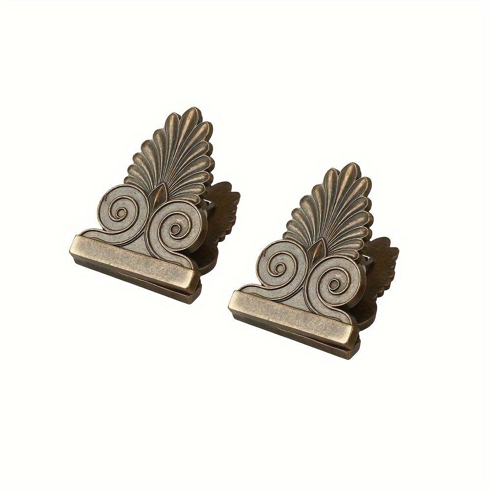 Vintage Leaf Design Metal Clips, Zinc Alloy Paper Clamps for Photo Postcard Storage, TN Journal Accessories