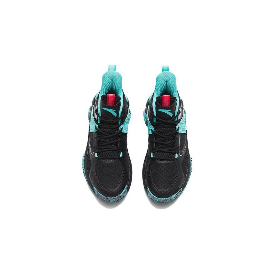 Anta Kids Sniper Durable Non-Slip Low-Top Basketball Shoes Kids sneaker Black Green 312311115-4