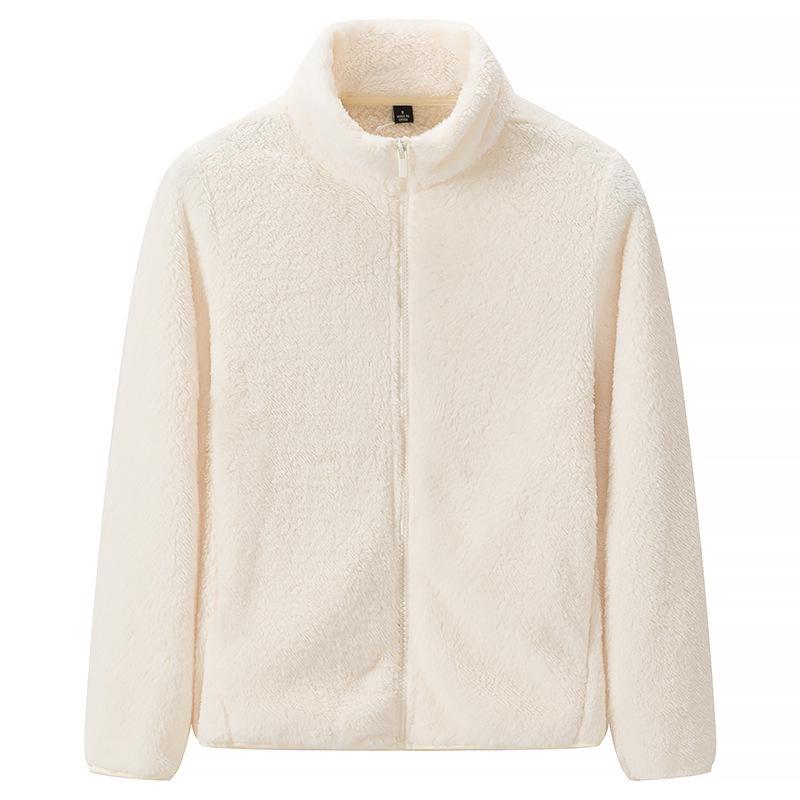 

Женский кардиган-пальто из пушистого флиса с длинным рукавом и воротником-стойкой, Осень/Зима S