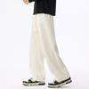 Pants Men's Autumn and Winter Heavy Loose Fleece Straight Casual Trousers Boys Trendy Sweatpants Sports Wide Leg Pants