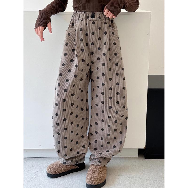 

Вельветовые брюки на флисе для девочек постарше - Стильная осенне-зимняя повседневная одежда для учеников средней школы 160 cm