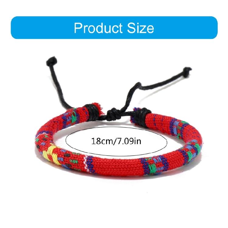Unique Patterns Woven Wristband Trendy Multicolor Bracelet Colorful Handcrafted Jewelry for Music Festivals and Holidays