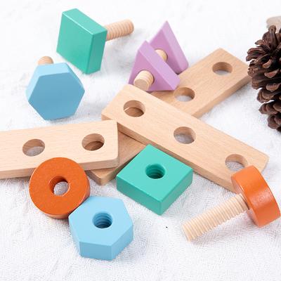 Wooden Nuts And Bolts For Kids Screw Building Blocks Fine Motor Skills Montessori Educational Toys Bloc De Construction