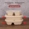 Biodegradable 1000ml Single Compartment Meal Box with Clear Lid