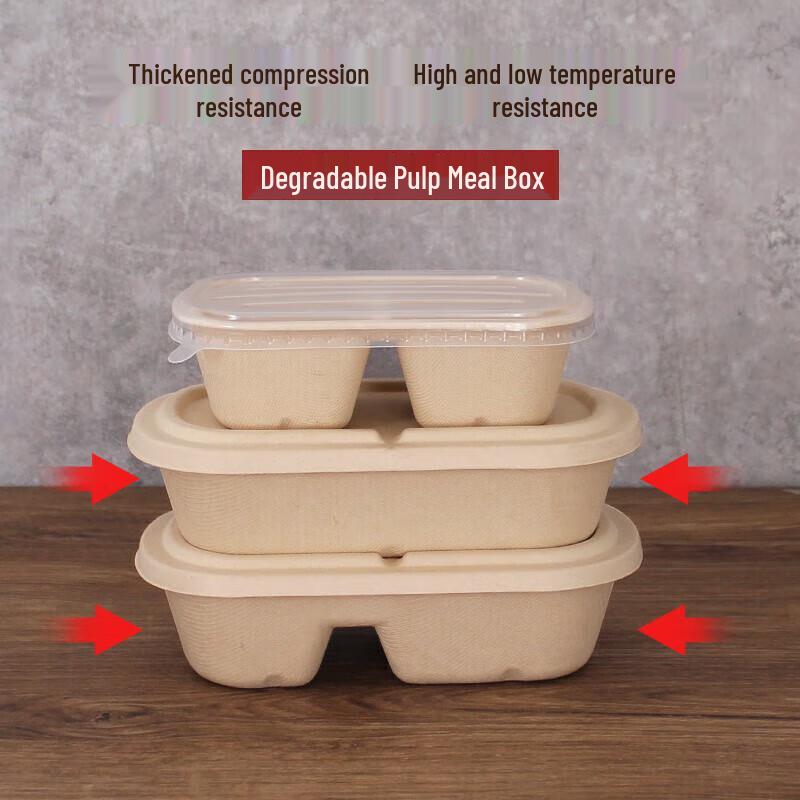 Biodegradable 1000ml Single Compartment Meal Box with Clear Lid