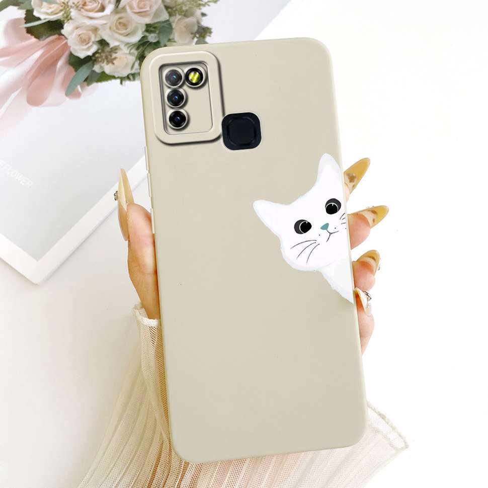 For Infinix Hot 10 Lite X657B Case Cute Cartoon Cat Print Silicone Back Cover For Infinix Hot 10Lite Phone Protection Cases