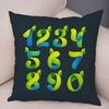 Creative Colorful Abstract Number Cushion Cover Double Sided Soft Polyester Home Decor Pillow Case