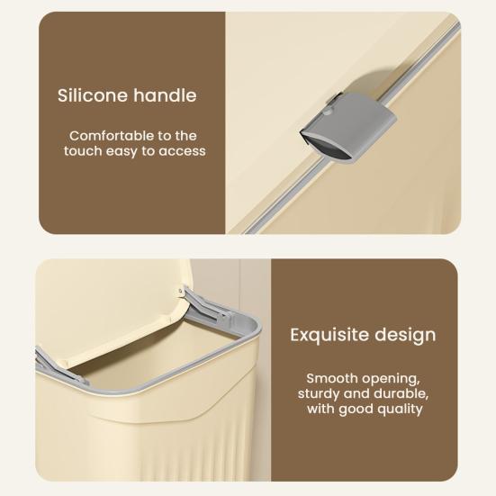 Kitchen Compost Bin with Lid Wall Mounted Garbage Can Bathroom Kitchen Waste Basket Bin