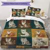 Retro Patchwork Animal Pattern Bedding Uilt Set Uilt Cover Pillowcase Home Decoration Birthday Gift (1 * Duvet Cover + 2 * Pillowcase  Without Core)61