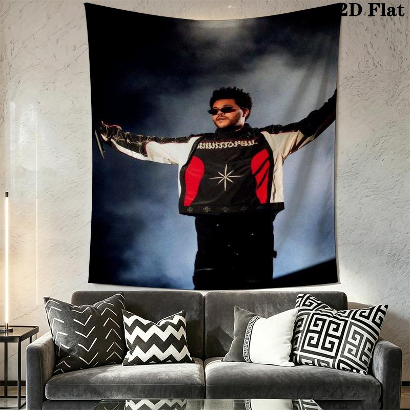 The Weeknd Wall Tapestry Aesthetic Wall Hanging Printed Fabric Blanket Decorative Tapestries for Bedroom Living Room Home Decor