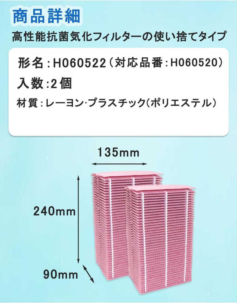 Babiku H060522 Antibacterial Disposable Humidifier Filter Replacement 2-Pack