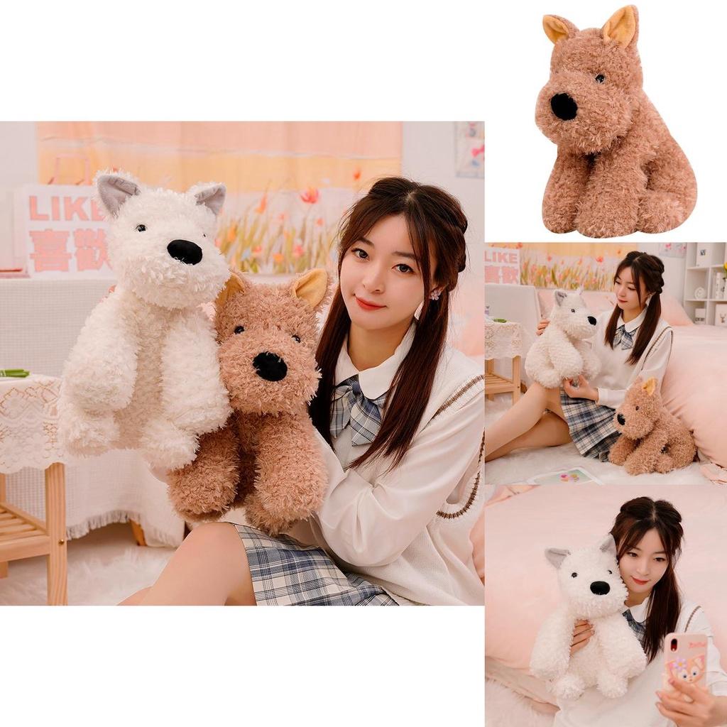 Lifelike West Highland White Terrier Plush Dog Toy Stuffed Animal Kids Pet Gift
