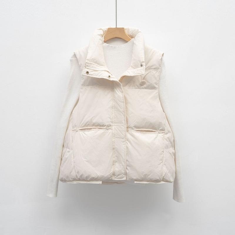 Autumn and winter new simple down jacket women's vest short stand-up collar vest outer wear vest jacket