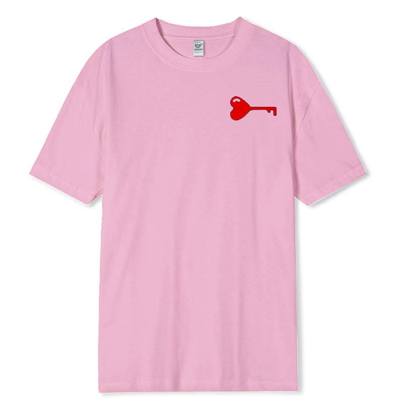 Lustige Herzschloss und Schlüssel passende Partnerhemden Hochzeits paar Valentinstagsgeschenk Valentinstag Liebe Unisex Erwachsene Baumwoll Tops