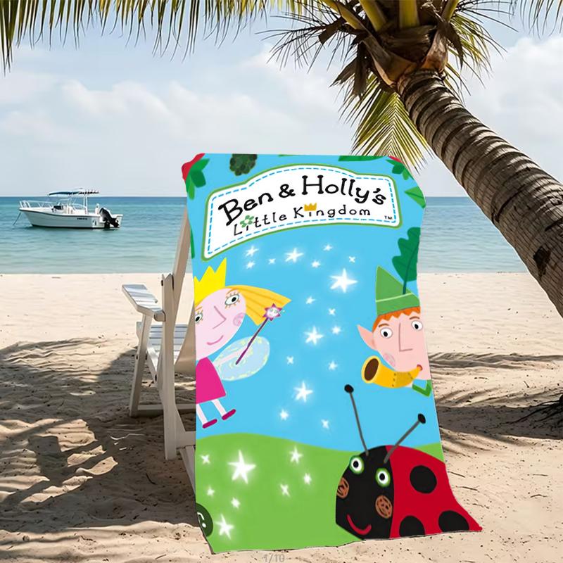 Serviette de plage motif Le Petit Royaume de Ben et Holly - douce, absorbante, lavable en machine Légère et moderne, pour la natation, Essentiels de voyage