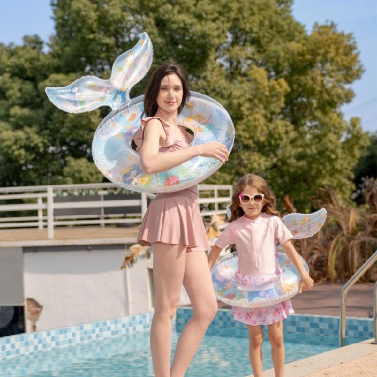 Children's Mermaids Inflatable Swimming Rings Floating Lifebuoys Water Toy for Beach and Water Fun